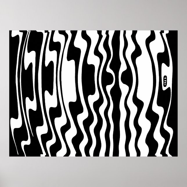 Wavey Stripey Abstrakt Poster (Framsidan)