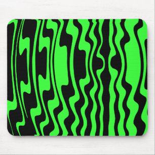 Wavey Stripey - Black and Grönt II Musmatta