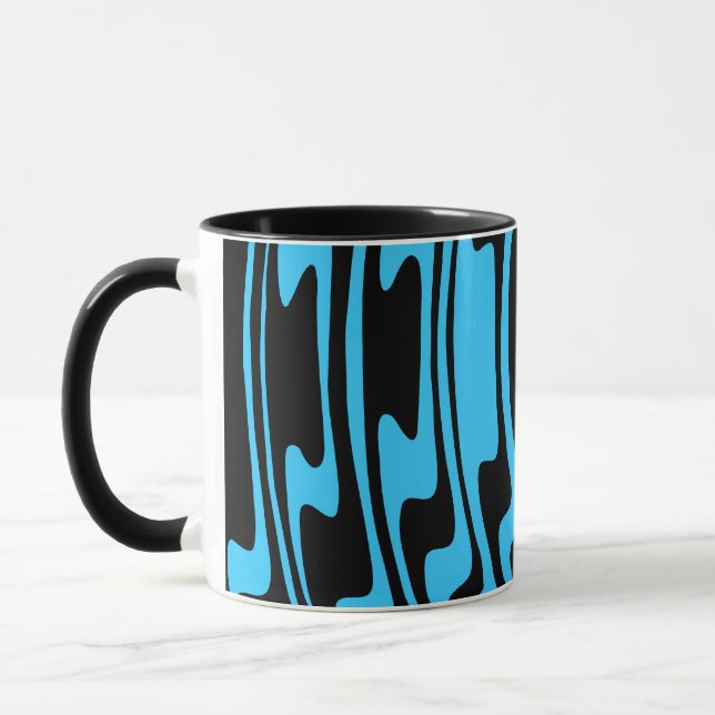 Wavey Stripey - Blue and Black Mugg (Vänster)