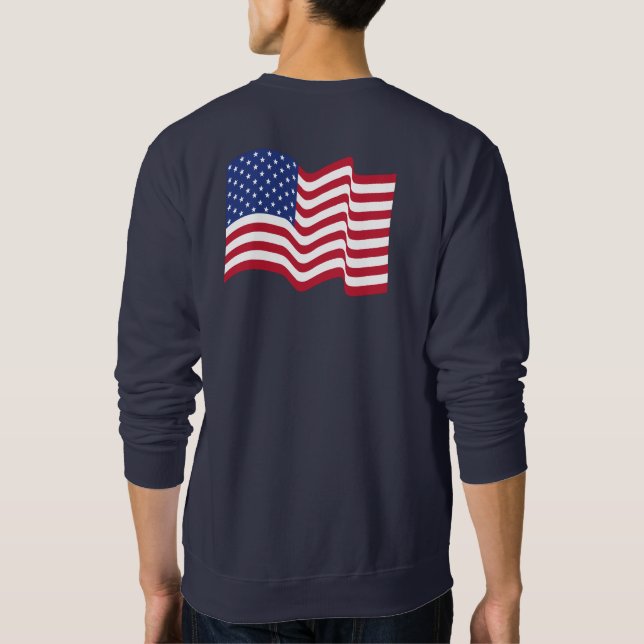 Waving American Flag Sweatshirt  (Baksida)