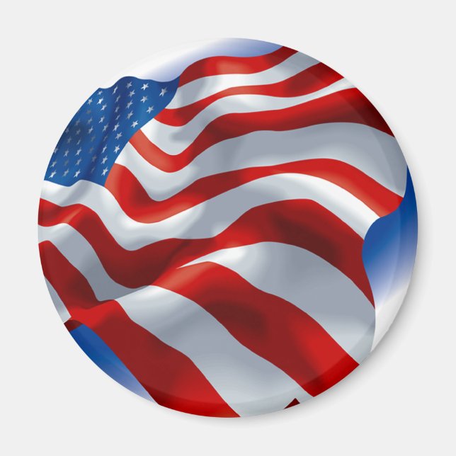 WAVING AMERICAN FLAGGA MAGNET (Framsidan)