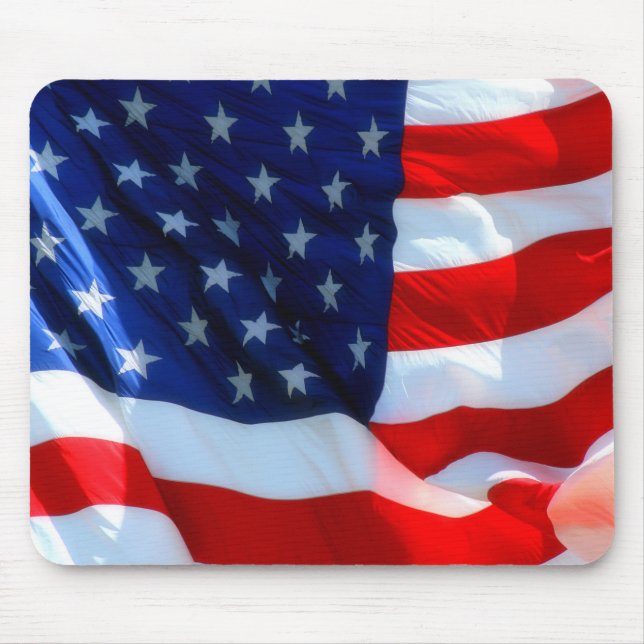 Waving American FlagPhoto Mouse Pad Musmatta (Framsidan)
