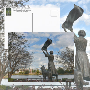 Waving Girl Monument Savannah GA Fotografisk Vykort
