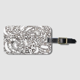 Wavy Bendy Circles Square Abstract Pen Drawing Bagagebricka