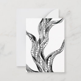 Wavy Curved Abstract Tree Pen Drawing Anteckningskort