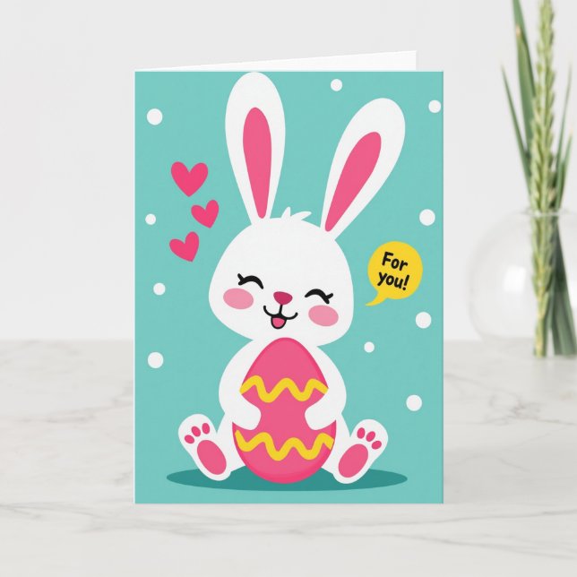 Wavy Egg Bunny For You Card Kort (Framsida)
