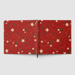 Wavy lines, adorned with black & white flowers gästböcker