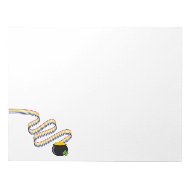 Wavy Rainbow Stripes Leading to Pot of Gold Anteckningsblock (Framsida)