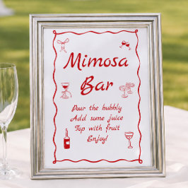 Wavy That's Amore Bröllopsdusch Mimosa Bar Poster