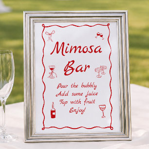 Wavy That's Amore Bröllopsdusch Mimosa Bar Poster
