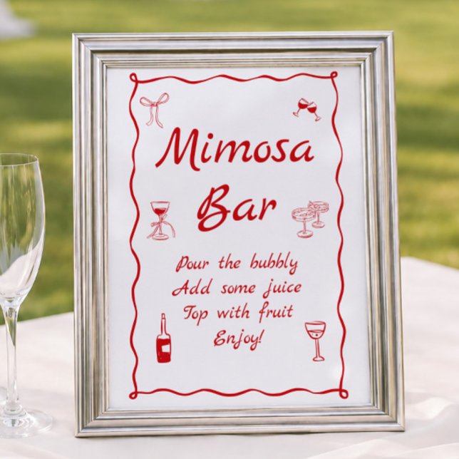 Wavy That's Amore Bröllopsdusch Mimosa Bar Poster (Skapare uppladdad)