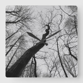 Wavy_Tree_Clock Fyrkantig Klocka