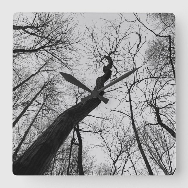 Wavy_Tree_Clock Fyrkantig Klocka (Framsida)