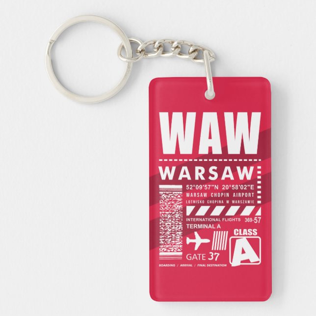 WAW Warszawas flygplats Nyckelring (Framsidan)