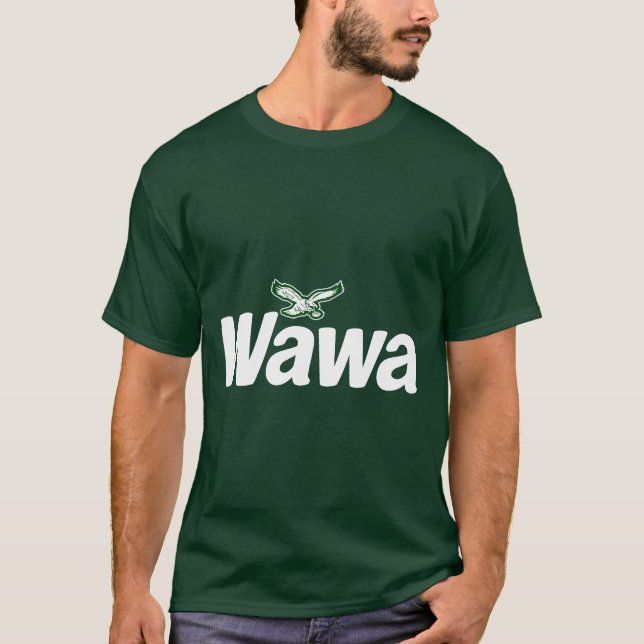Wawa Eagles Logotyp (vit) T Shirt (Framsida)