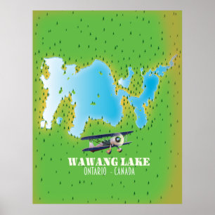 Wawang Sjö Ontario Kanada sjö karta Poster
