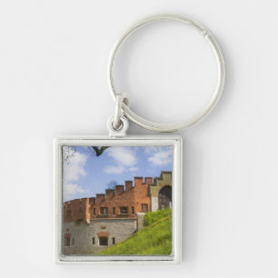 Wawel slott, Krakow, Polen Fyrkantig Silverfärgad Nyckelring