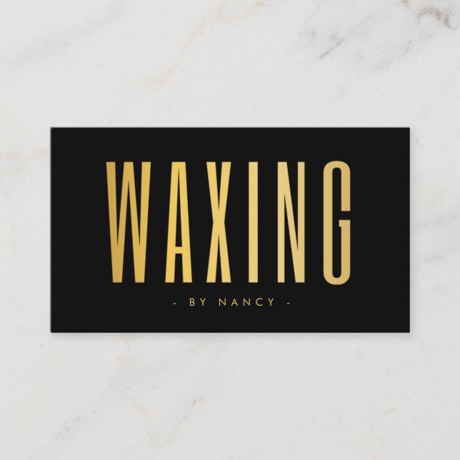 Waxing Black And Gold  Visitkort (Framsida)