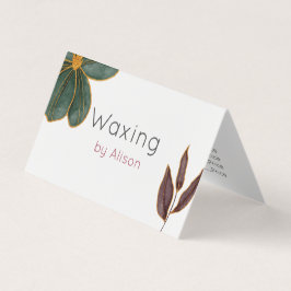 Waxing Esthetician guld maroon teal Visitkort