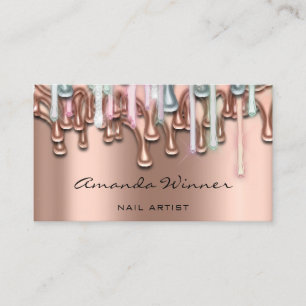Waxing för nagel Rosa Mint Drips Ro QR Code Logoty Visitkort