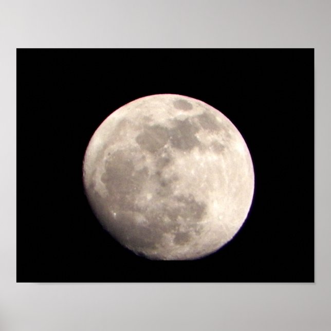 Waxing Lunar Måne Night Himlar Poster (Framsidan)