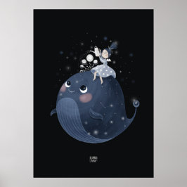 WAXING MÅNE WHALE av Alexandra Dikaia Poster