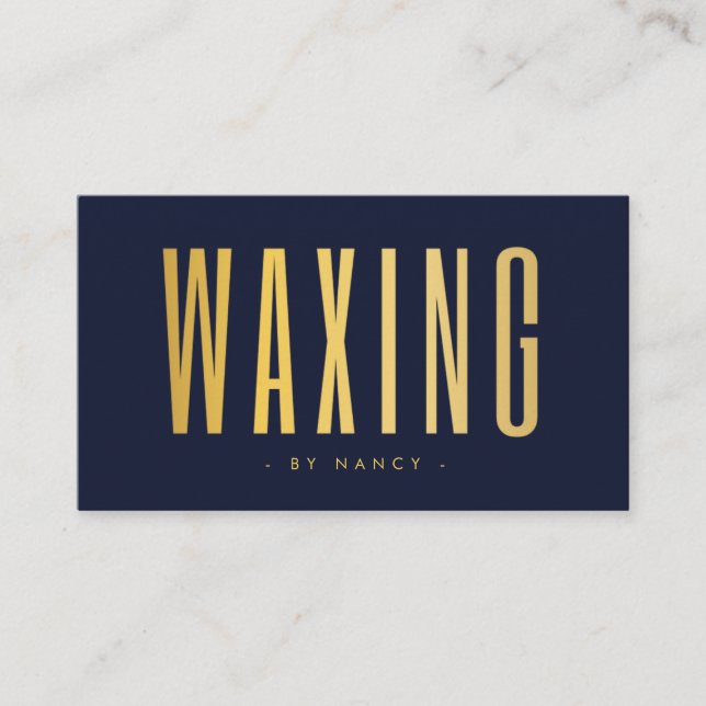 Waxing Navy And Gold  Visitkort (Framsida)