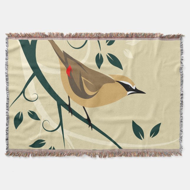 Waxwing Bird Blanket Filt (Framsidan)