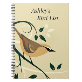 Waxwing Bird List Journal Anteckningsbok