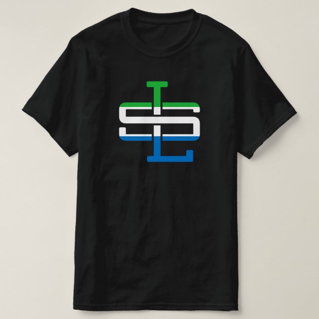 WAY Arts Freeetown Sierra Leone Flagga Monogram T Shirt (Design framsida)