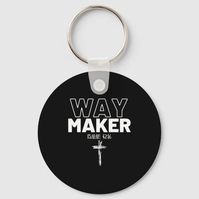 Way Maker Isaiah 42_16 Christian Tee Premium  Nyckelring (Framsida)