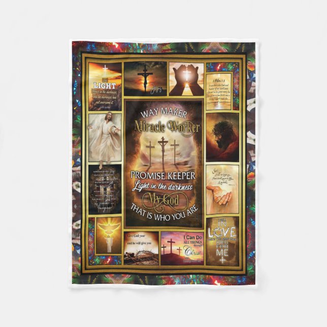 Way Maker Miracle Worker Gud Fleecefilt (Framsidan)