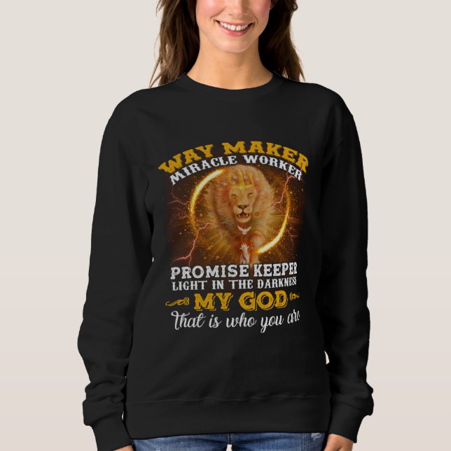 Way Maker Miracle Worker Promise Keeper Christian  T Shirt (Framsida)