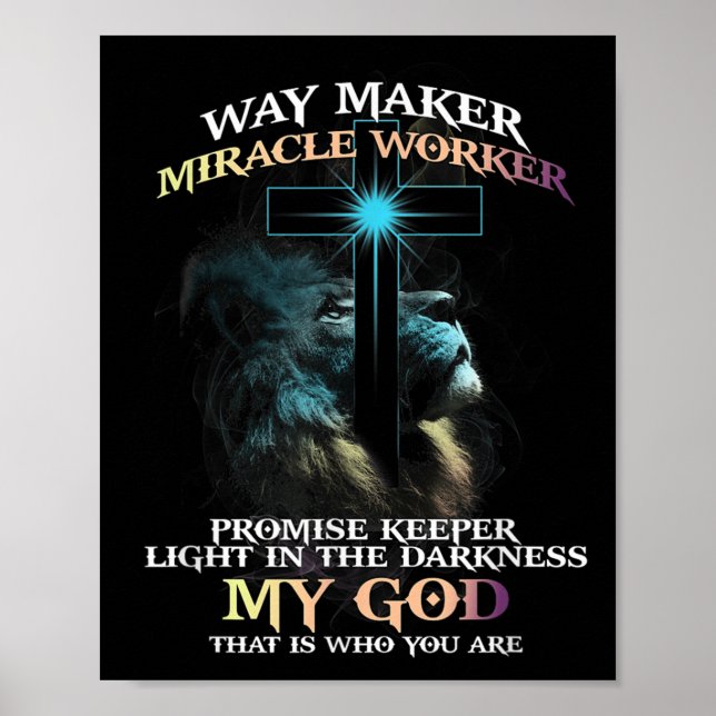 Way Maker Miracle Worker Promise Keeper Light In D Poster (Framsidan)