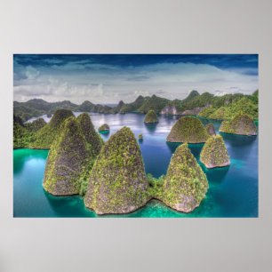 Wayag Island Landcape, Indonesien Poster