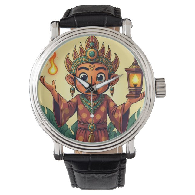 Wayang Amanah Javanesiska Armbandsur (Framsida)