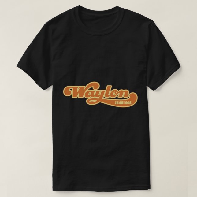 Waylon Jennings Script Logotyp Classic T-Shirt (Design framsida)