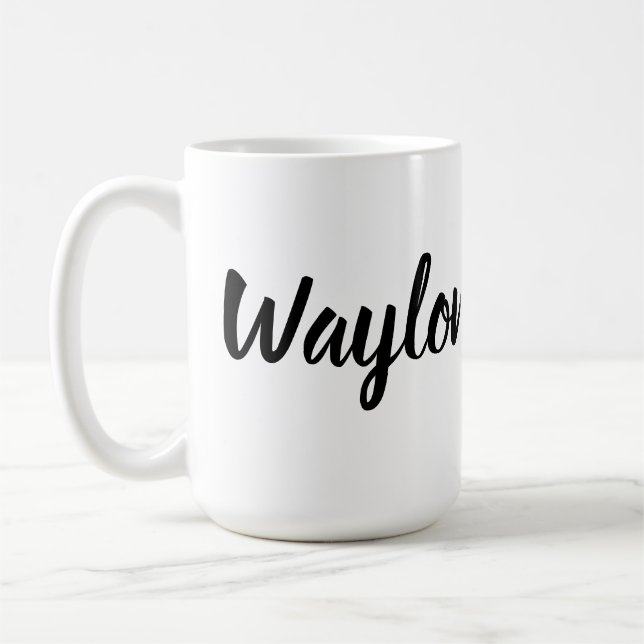 Waylon Namn in Curvy Lettering Kaffemugg (Vänster)