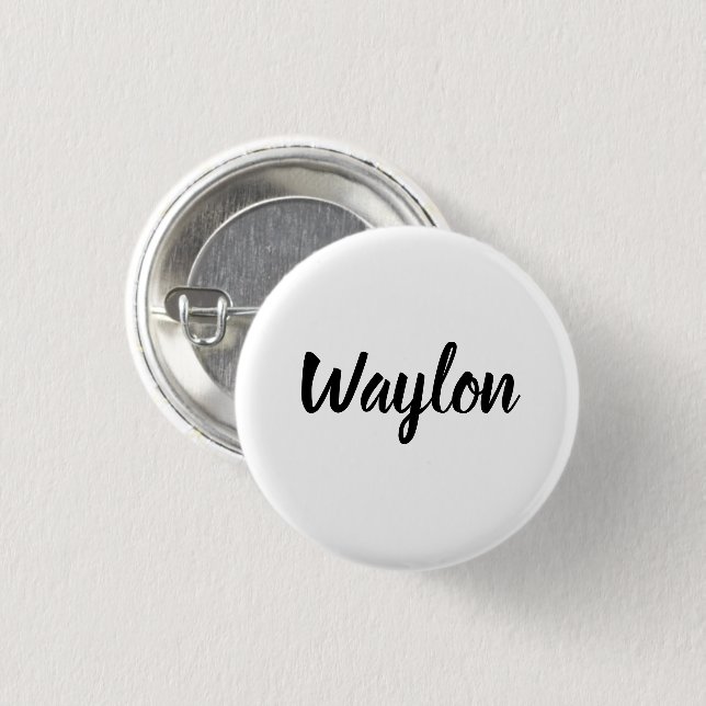 Waylon Namn in Curvy Lettering Knapp (Framsida & baksida)