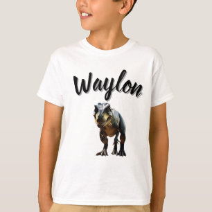Waylon Namn Med Trex Dinosaurie, T Shirt