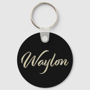 Waylon Namn whitegold Button Schlüsselanhänger Nyckelring