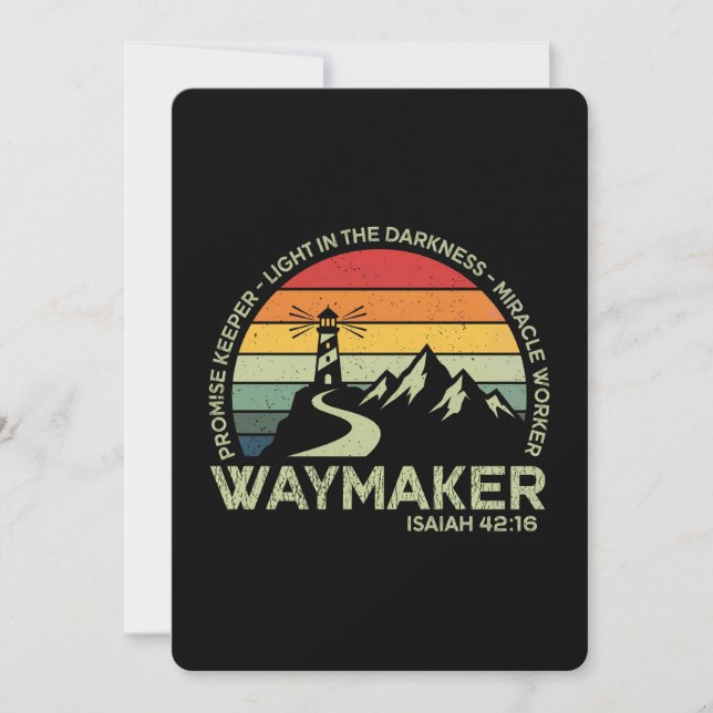 Waymaker kristen typografi Inspirerande Bibel  Inbjudningar (Framsida)