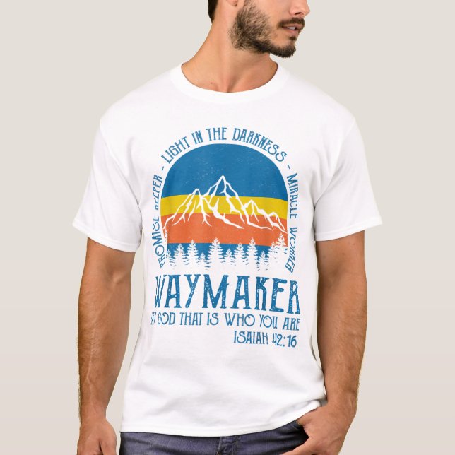 Waymaker Miracle Worker Jesus Christian Rel T Shirt (Framsida)