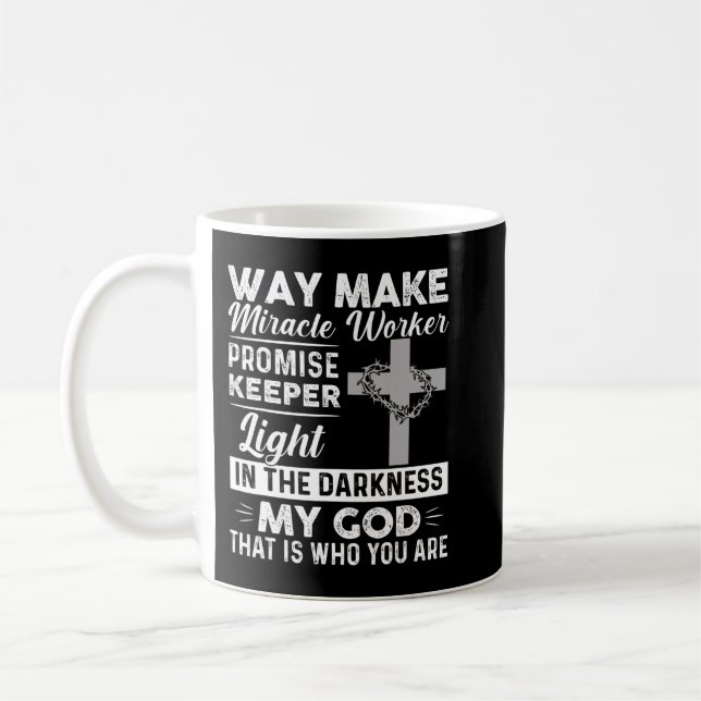 Waymaker Miracle Worker Lomise Keeper Light Jesus Kaffemugg (Vänster)