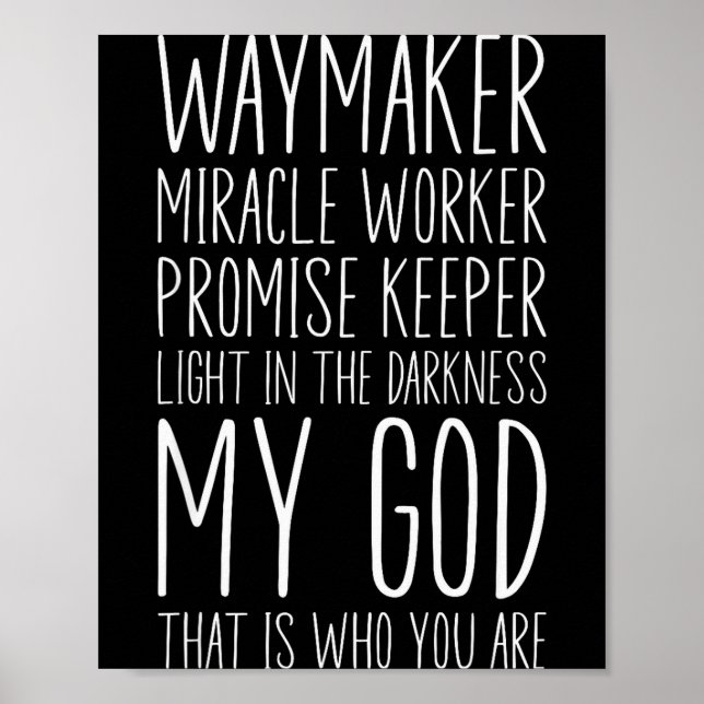 Waymaker Miracle Worker Promise Keeper My God Chri Poster (Framsidan)