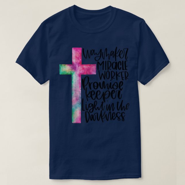 Waymaker Miracle Worker Rainbow, Christian T Shirt (Design framsida)