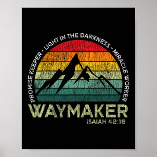 Waymaker Promise Keeper Miracle Worker Christian Poster