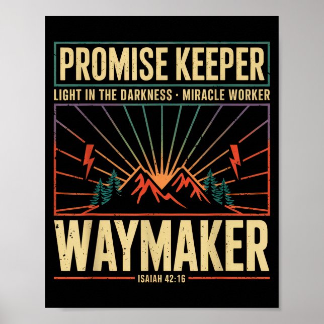 Waymaker Promise Keeper Miracle Worker God Christi Poster (Framsidan)