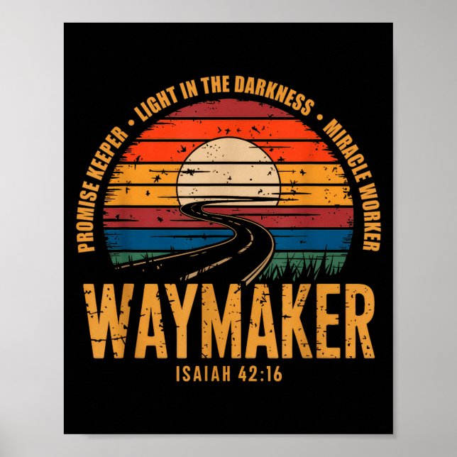 Waymaker Promise Keeper Miracle Worker God Christi Poster (Framsidan)
