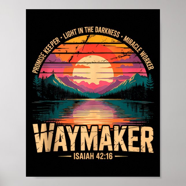Waymaker Promise Keeper Miracle Worker God Christi Poster (Framsidan)